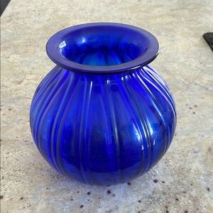 Vibrant Blue Glass Vase